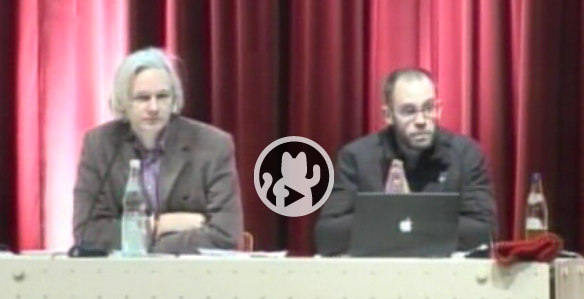 Assange with Domscheit-Berg in 2008