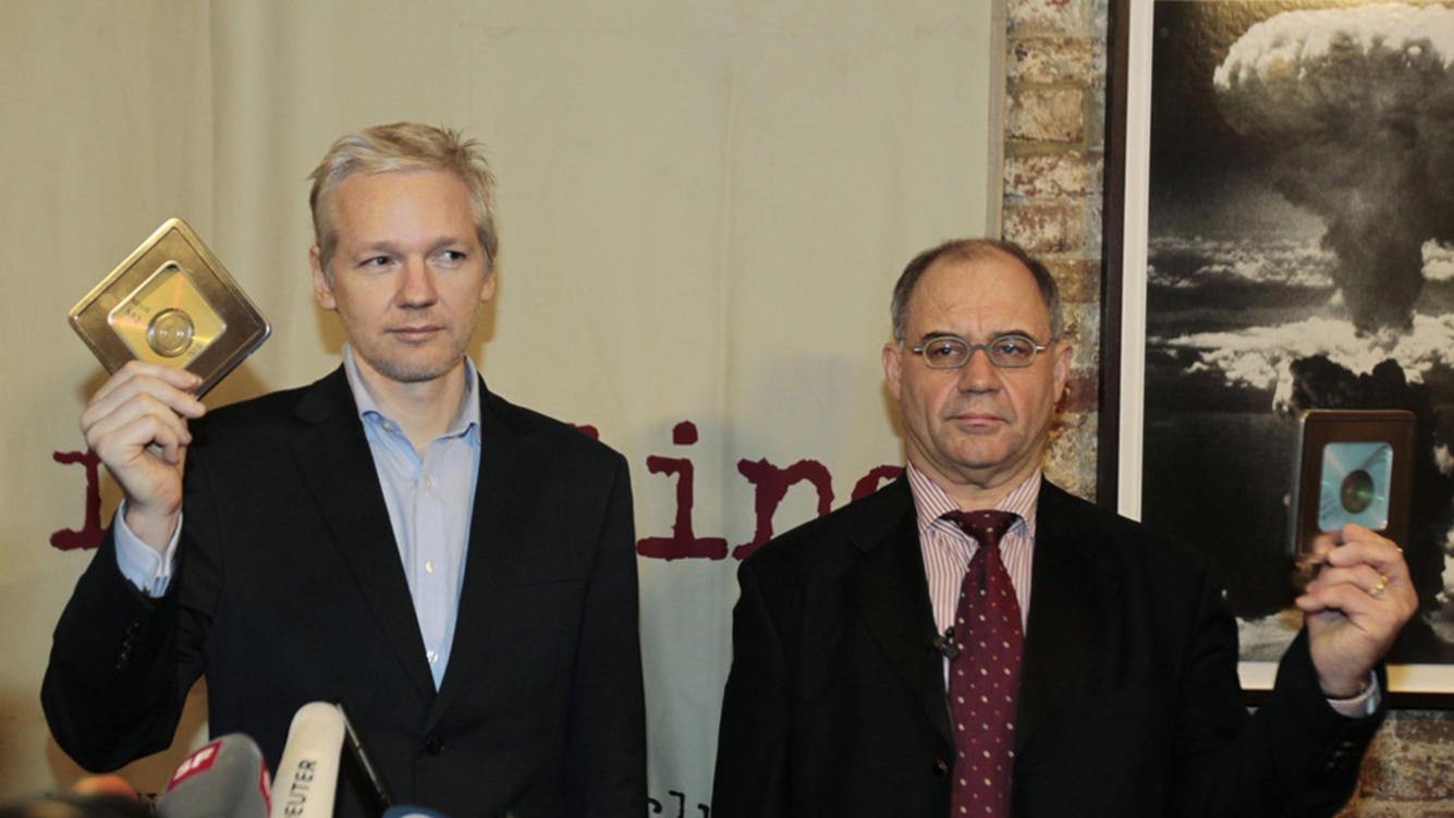 Assange with Rudolph Elmer in 2011